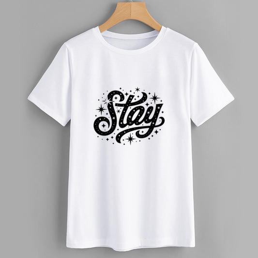 Stay Graphic T-Shirt with Star Design