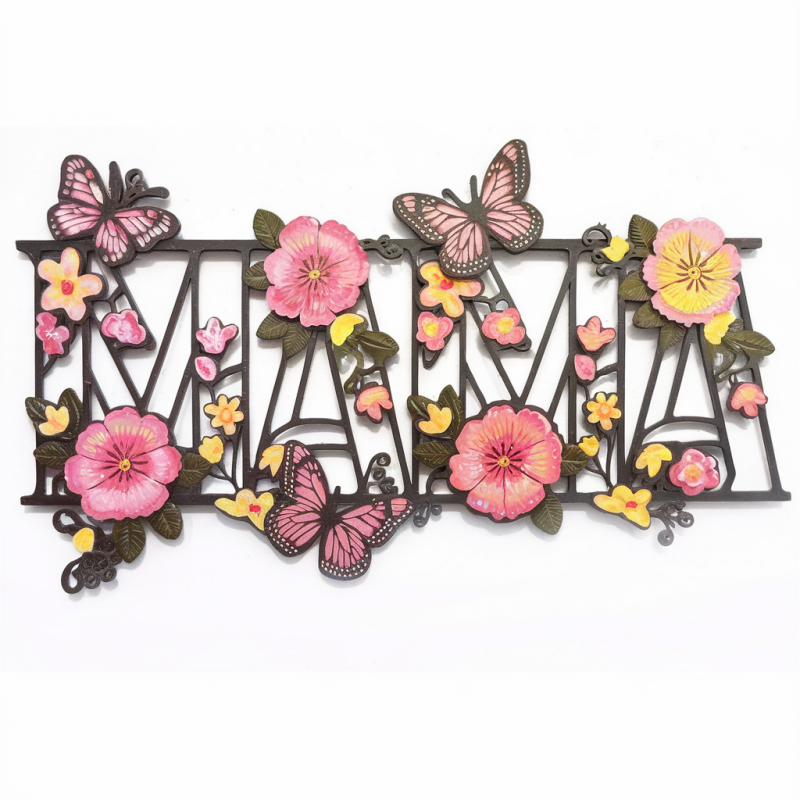 Floral Mama T-Shirt with Butterfly Design