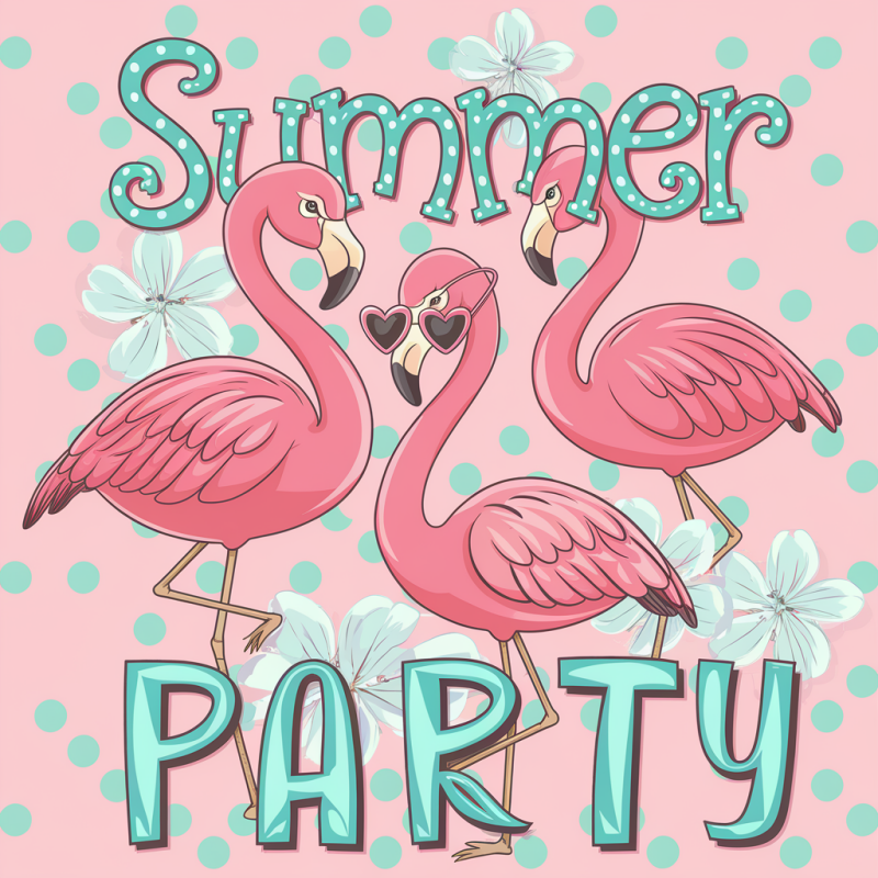 Brand Summer Flamingo Print Cotton T-Shirt