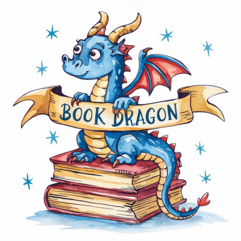 Cute Book Dragon Graphic T-Shirt for Kids