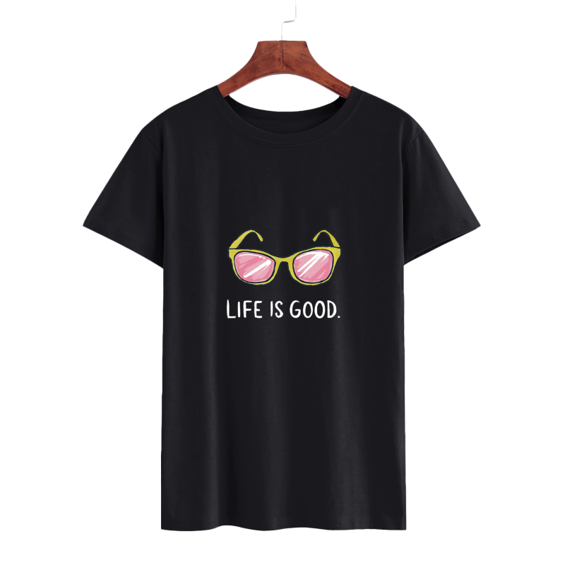 Life is Good Graphic T-Shirt with Sunglasses Design