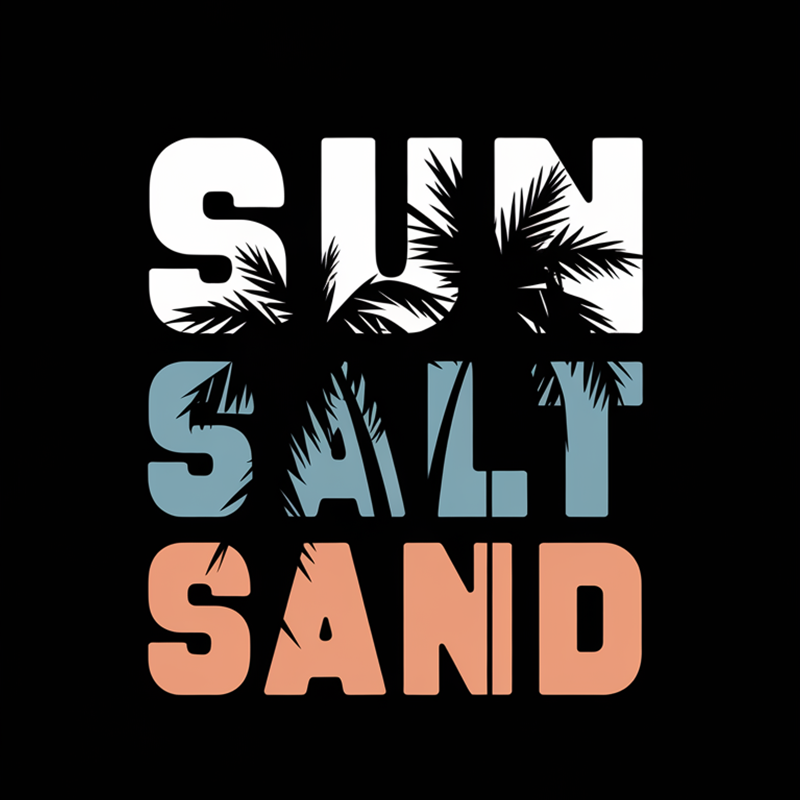 SUN SALT SAND Graphic T-Shirt - Beach Vibes Casual Wear