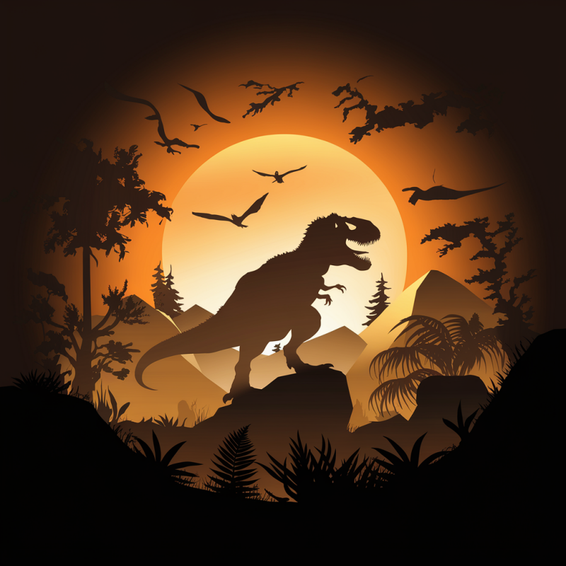 T-Rex Sunset Graphic T-Shirt for Men