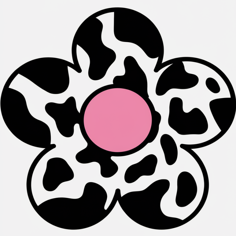 Stylish Flower Graphic T-Shirt with Pink Center