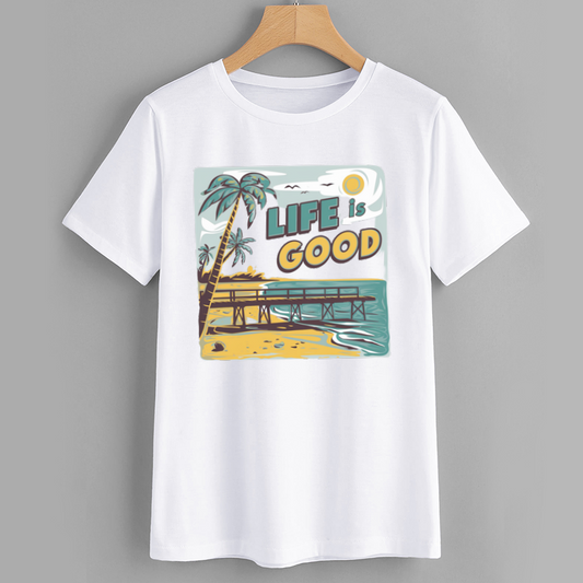 Life is Good Graphic T-Shirt - Beach Vibes