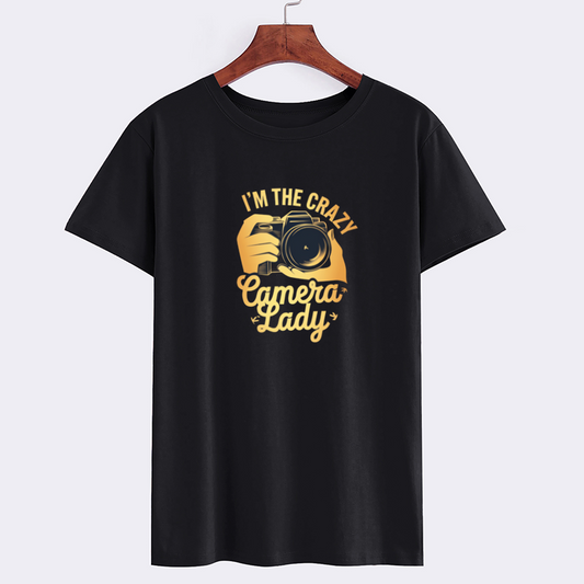 Crazy Camera Lady Graphic T-Shirt