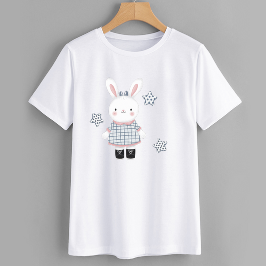 Cute Rabbit Graphic T-Shirt for Kids