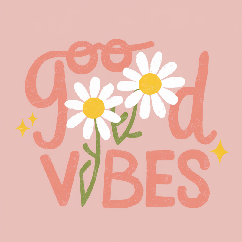Good Vibes Daisy Graphic Cotton T-Shirt