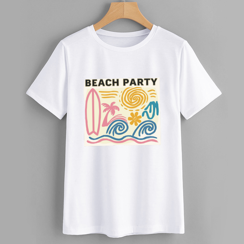 Beach Party Graphic T-Shirt - Summer Casual Tee for Fun Days