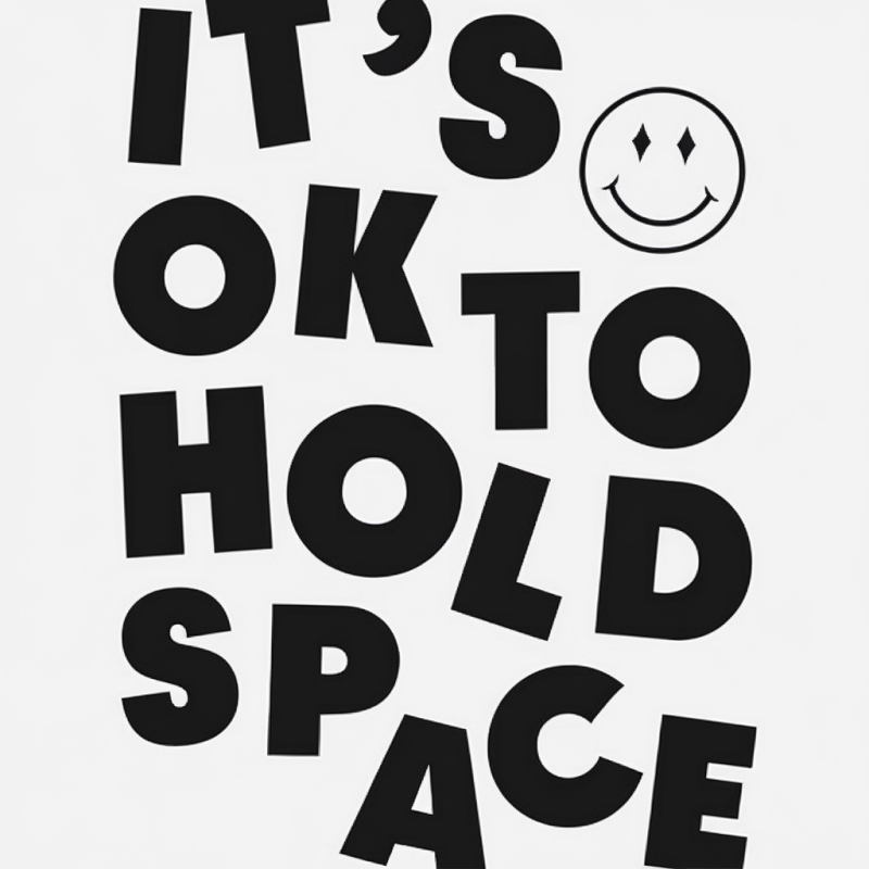 It's OK to Hold Space Graphic T-Shirt - Unisex Casual White Tee