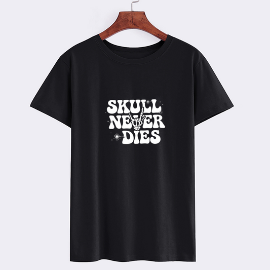 Skull Never Dies Graphic Tee - Unisex Black T-Shirt