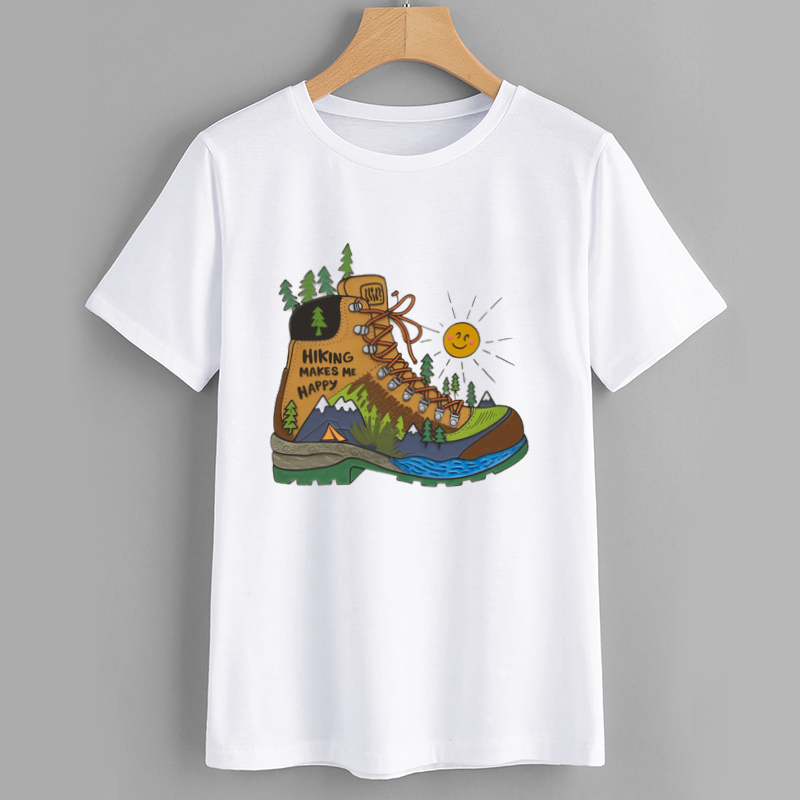 Hiking Makes Me Happy Graphic T-Shirt