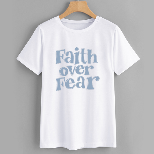 Faith Over Fear Cotton Graphic T-Shirt