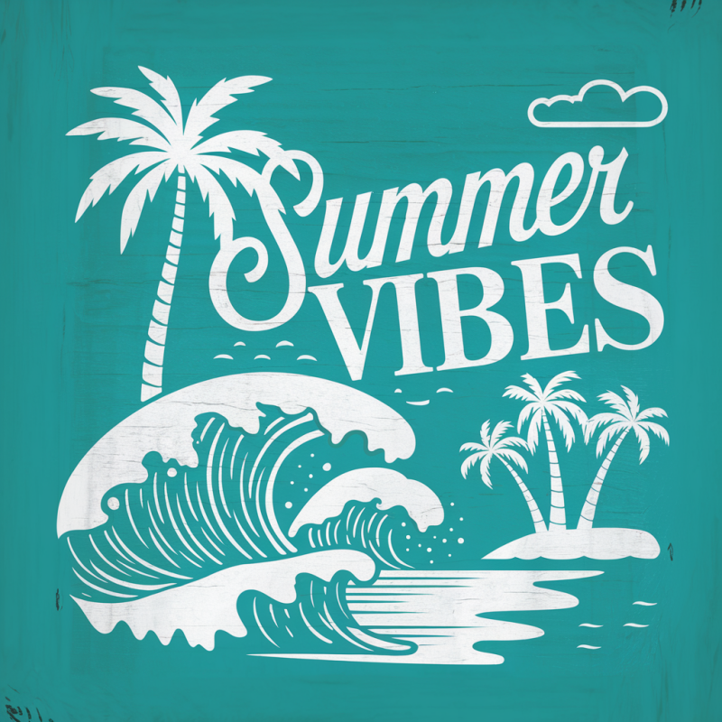 Summer Vibes Tropical Graphic T-Shirt