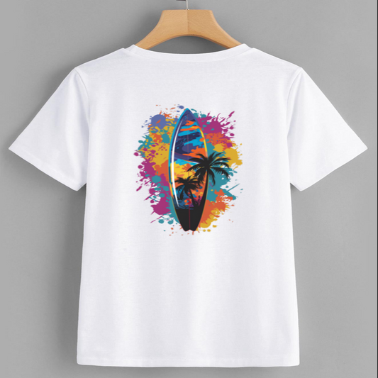 Colorful Surfboard Graphic T-Shirt