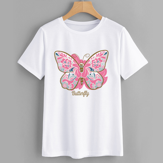 Floral Butterfly Graphic T-Shirt