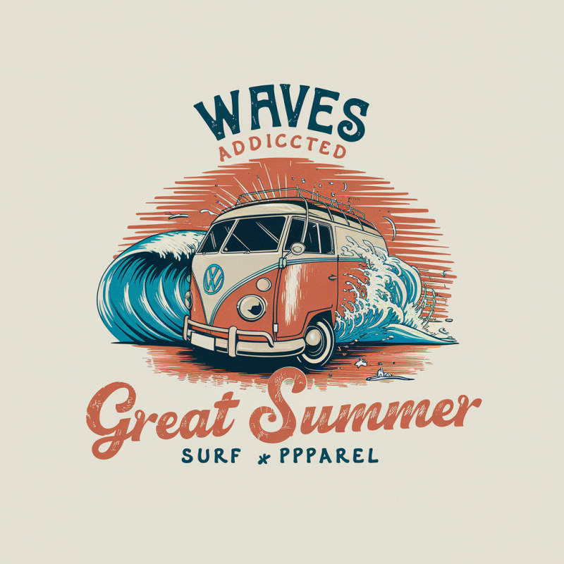 Waves Addicted Great Summer Surf T-Shirt
