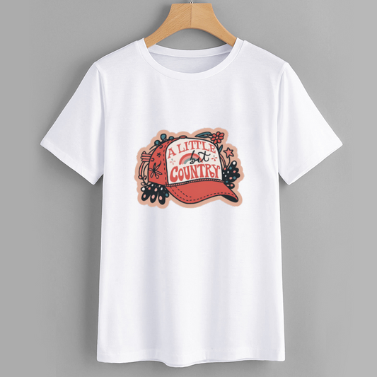 Cotton Graphic Print White T-Shirt Casual