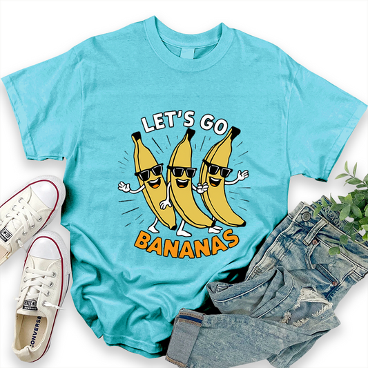 Fun Patterned 'Let's Go Bananns' T-shirt
