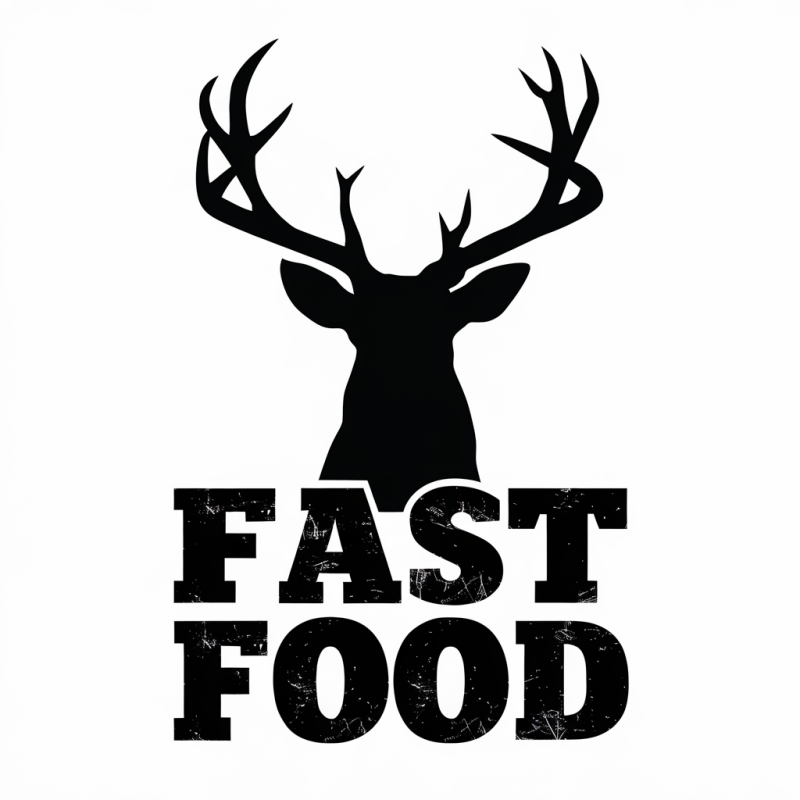 Fast Food Deer Graphic T-Shirt