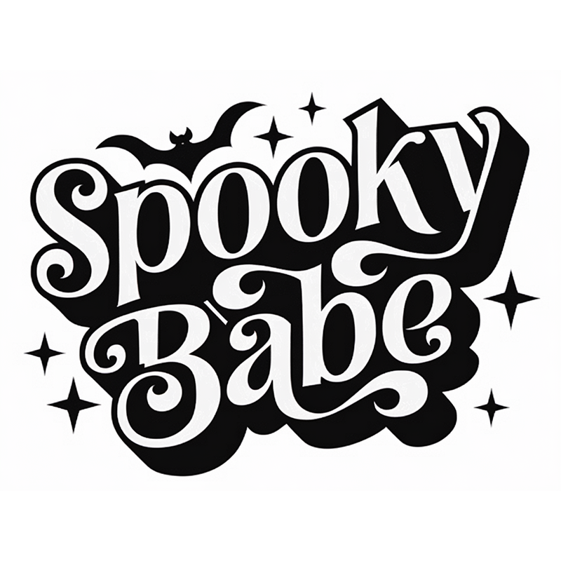 Spooky Babe Graphic Tee - Halloween Style White T-Shirt