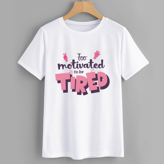 Motivated Graphic Cotton T-Shirt, White