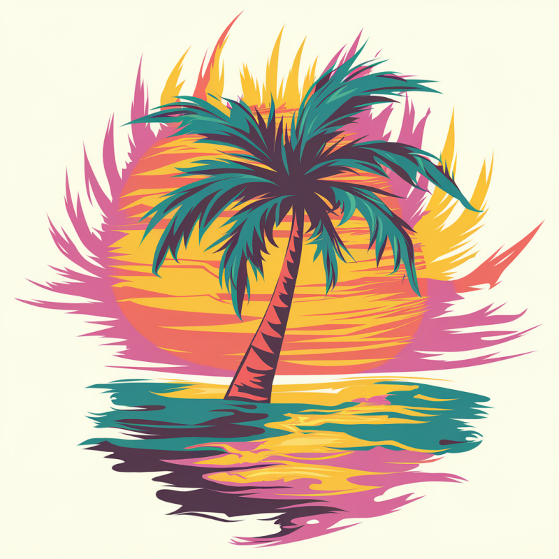 Tropical Palm Tree Graphic T-Shirt