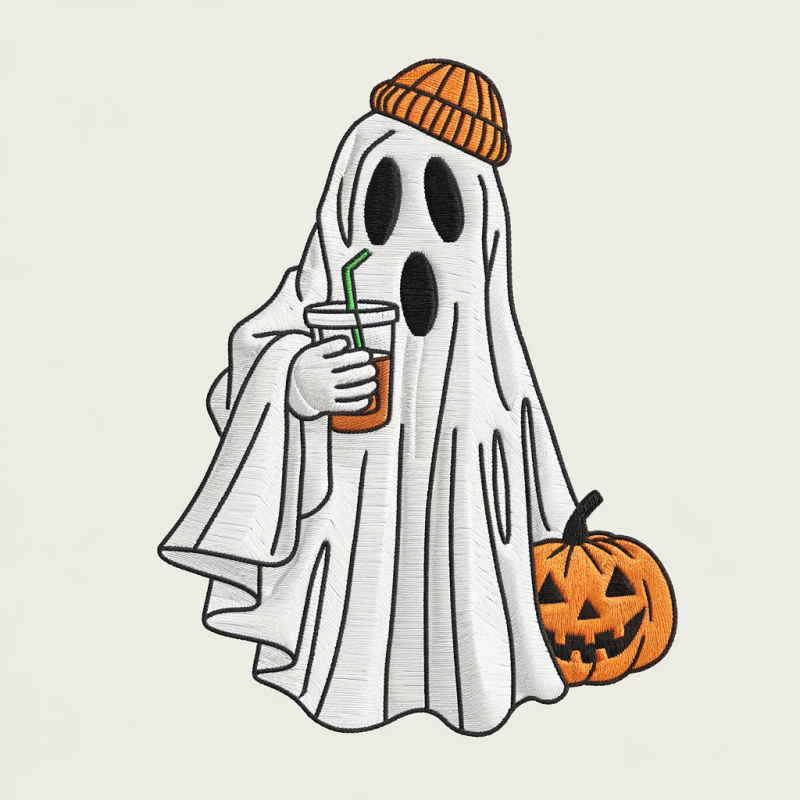 Ghostly Pumpkin Halloween Graphic Tee