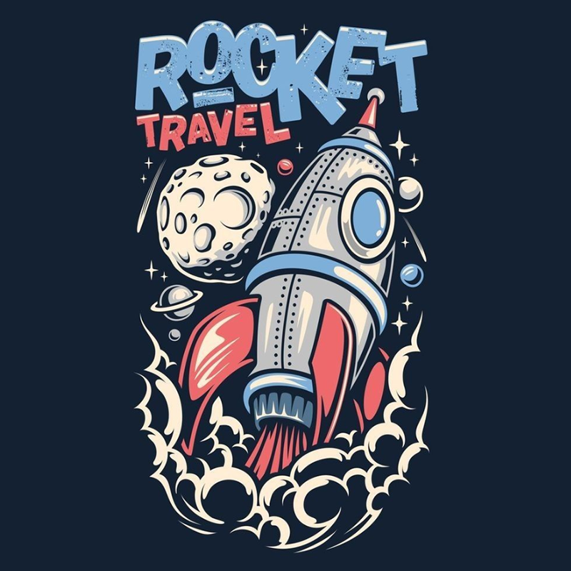 Rocket Travel Graphic Tee - Space Adventure T-Shirt