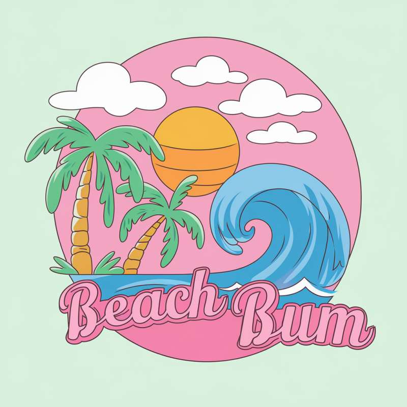 Beach Bum Graphic T-Shirt for Summer Fun
