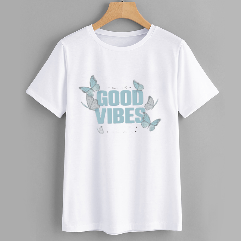 Good Vibes Butterfly Graphic T-Shirt