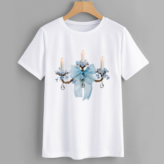 Elegant Blue Chandelier Graphic T-Shirt