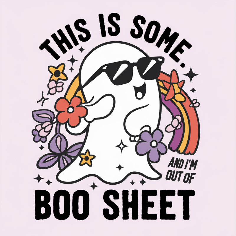 Funny Ghost Graphic T-Shirt - This Is Some Boo Sheet