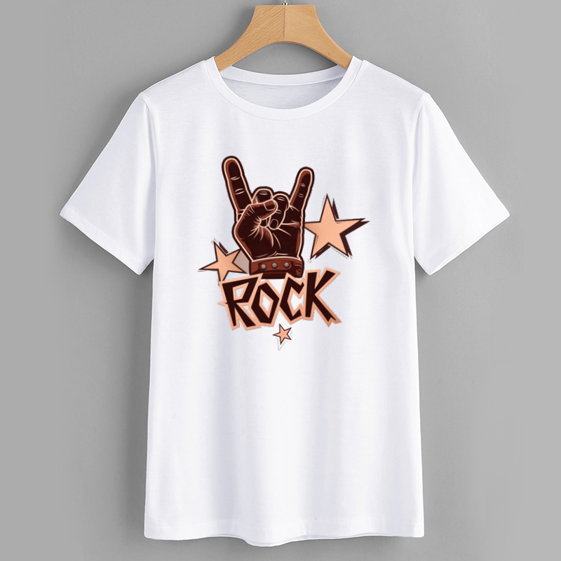 Rock Hand Gesture Graphic T-Shirt