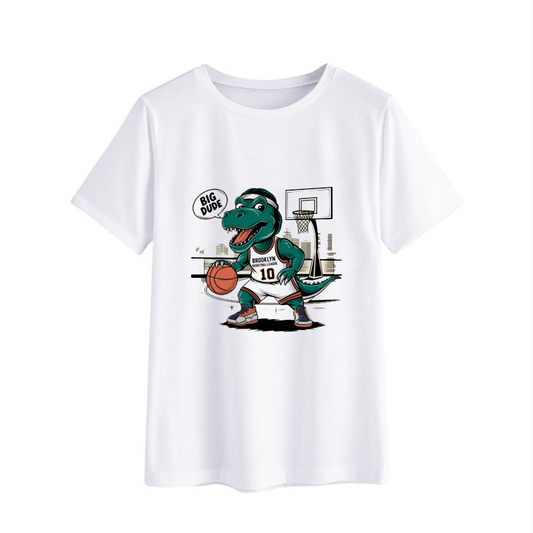 Brooklyn Dinosaur Basketball T-Shirt for Kids