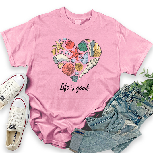 Casual Graphic 'Life is Good' T-Shirt