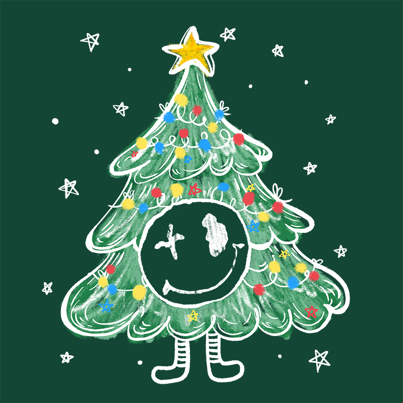 Christmas Smiley Face Top
