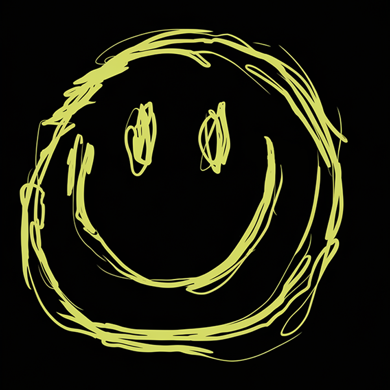 Smiley Face Graphic Black T-Shirt
