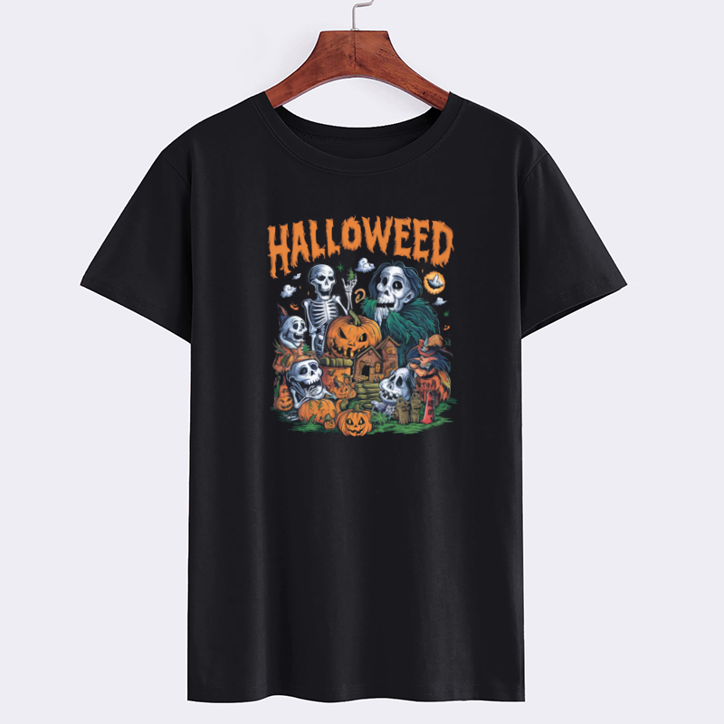 HALLOWEED Skull and Pumpkin Graphic T-Shirt