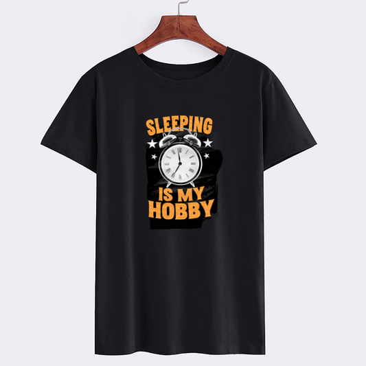 Sleeping Is My Hobby T-Shirt with Alarm Clock Design