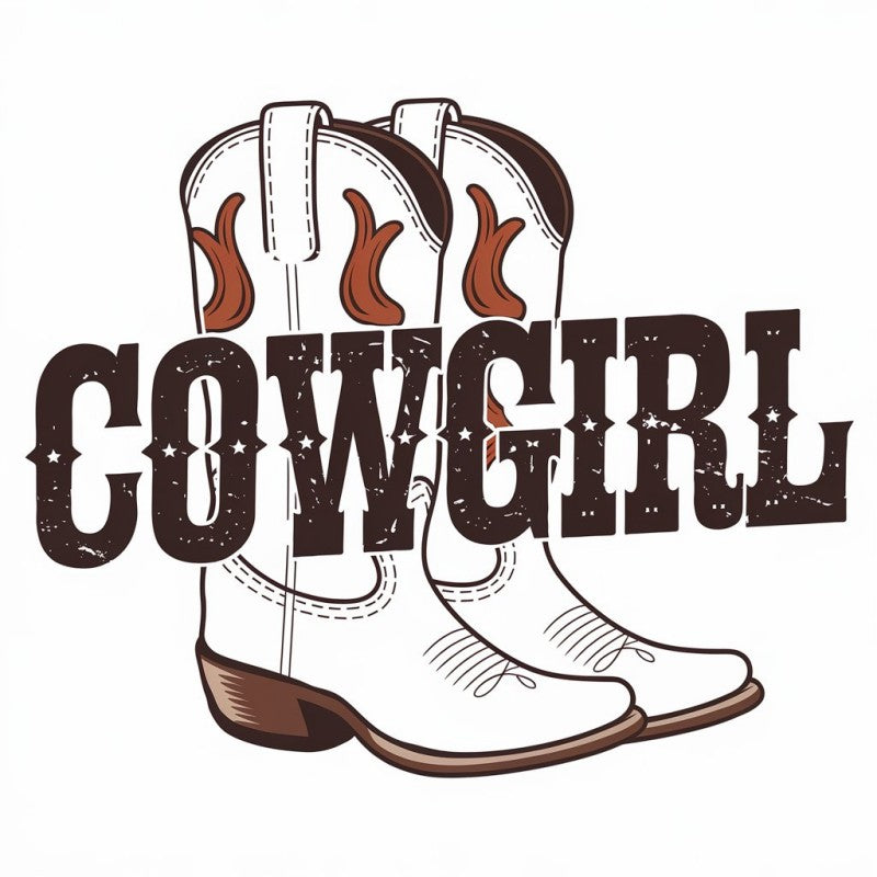 Cowgirl Graphic T-Shirt with Cowboy Boots Design