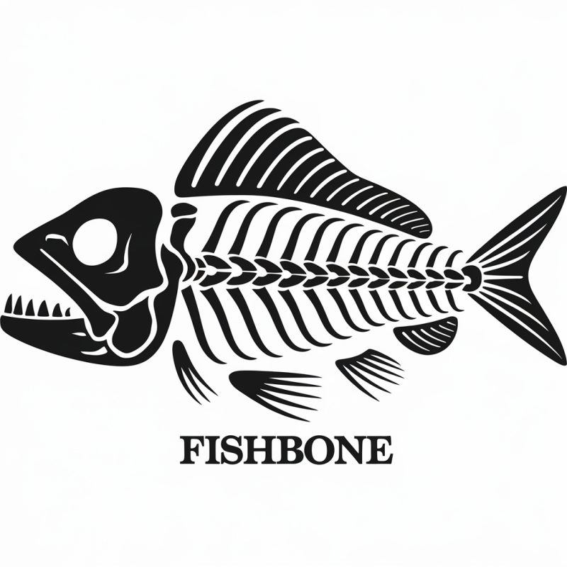 Fishbone Graphic T-Shirt for Casual Wear