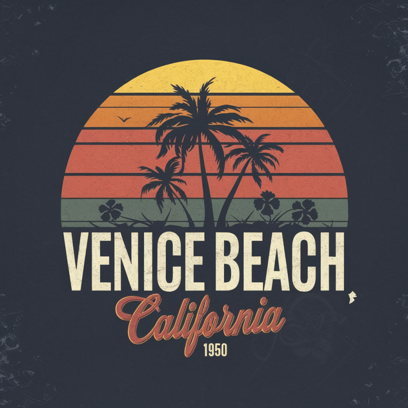 Vintage Venice Beach California Graphic T-Shirt