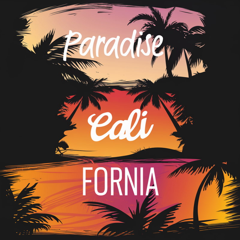 Sunset California Graphic Cotton T-Shirt