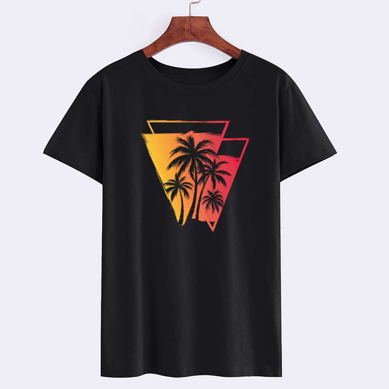Sunset Palm Graphic Cotton T-Shirt