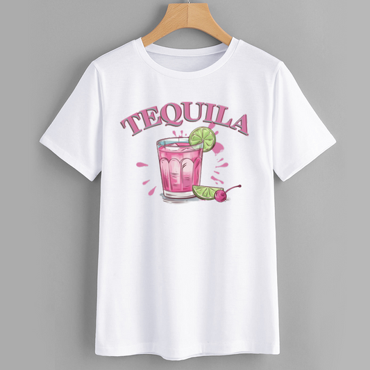 Tequila Graphic T-Shirt with Cocktail Design