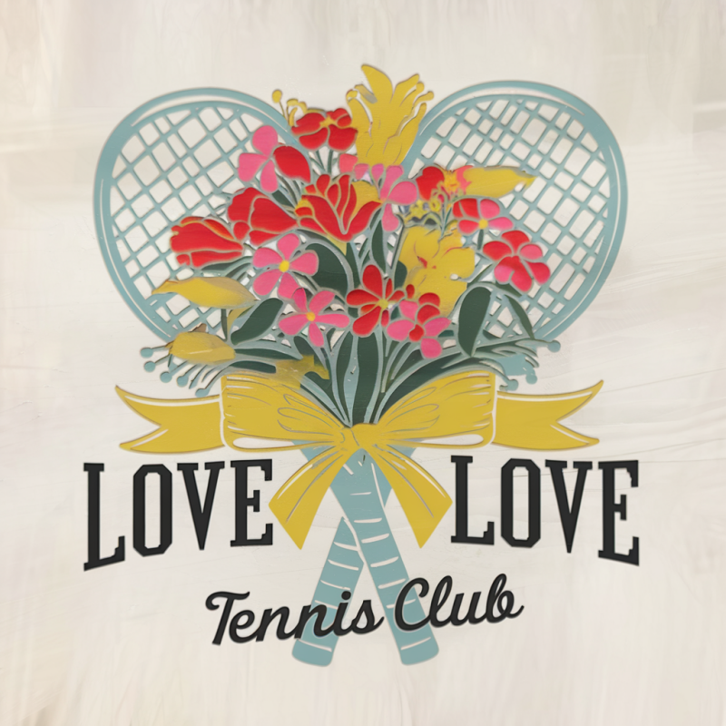 Love Love Tennis Club Floral Graphic T-Shirt