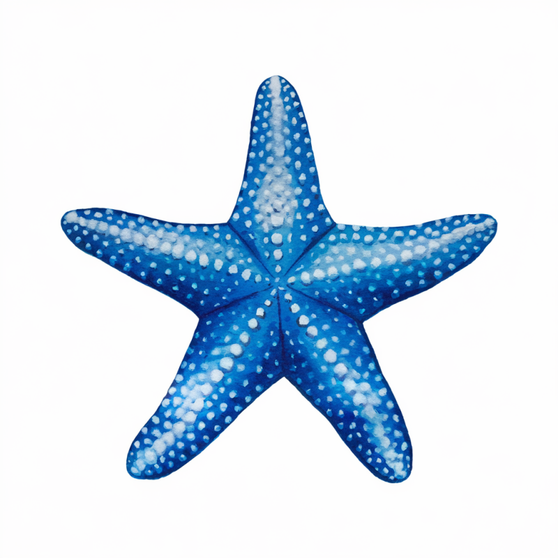 Blue Starfish Graphic T-Shirt for Casual Summer Wear