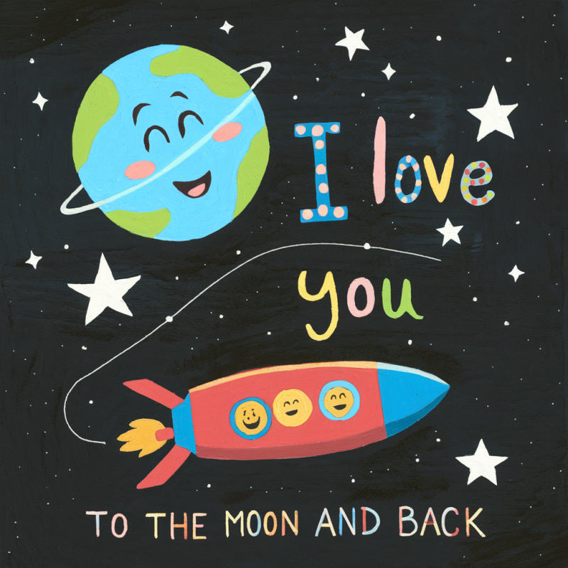 Kids' I Love You to the Moon and Back Space T-Shirt