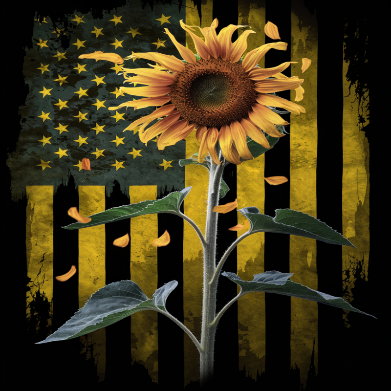 Sunflower Graphic Black T-Shirt